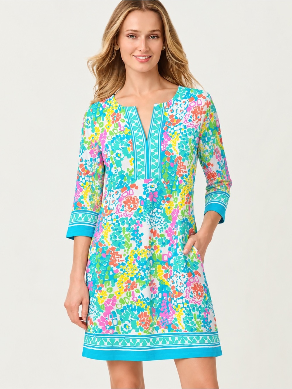 NEW Barbara Erickson Cotofina Floral Shift Dress – Size XL *1171